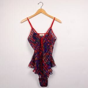 Victoria's Secret Vintage Gold Label Sheer Teddy Lingerie Bodysuit  Small